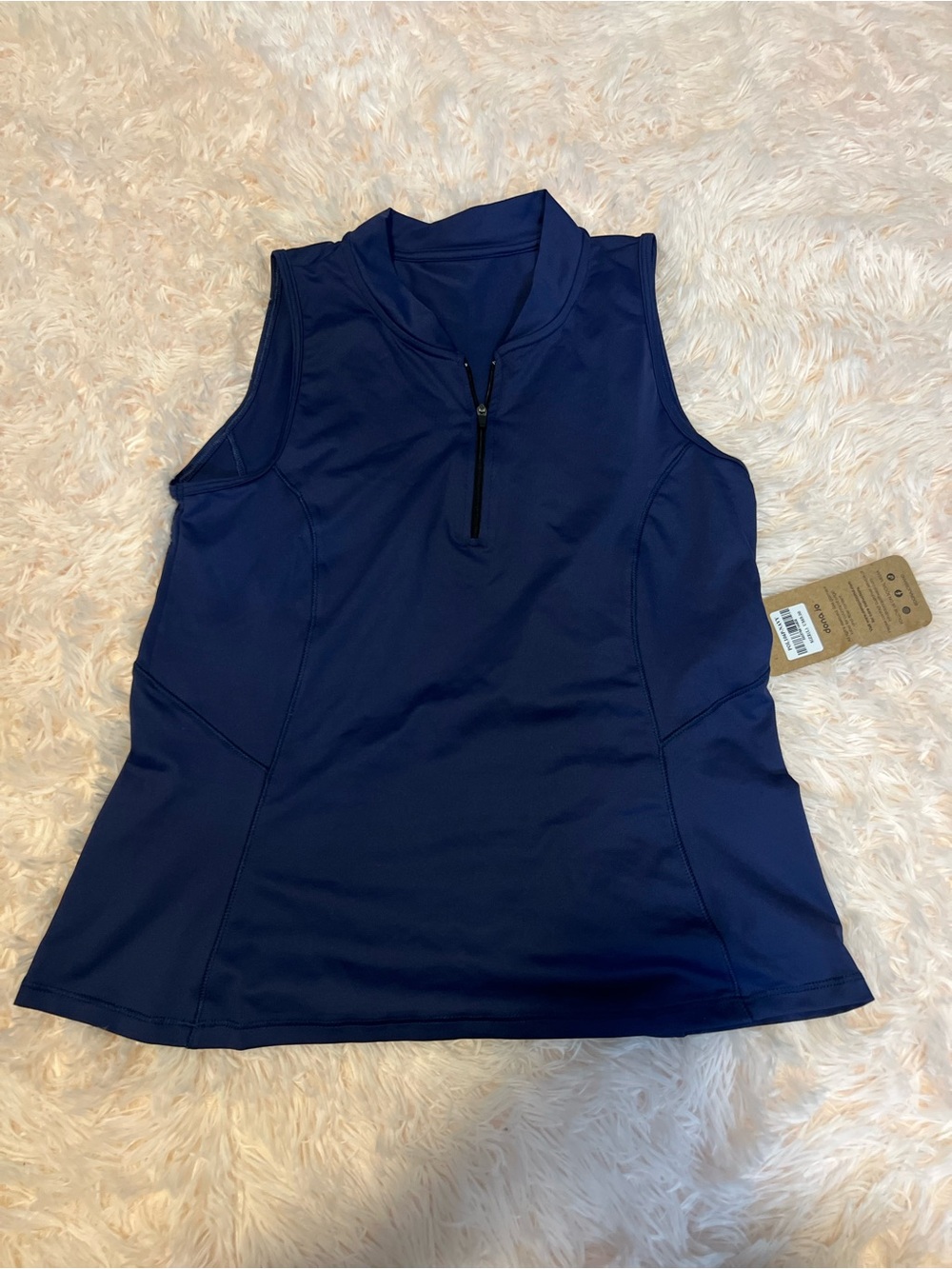 Alley Mock-Neck Tank (Navy)